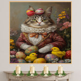 Hoppy Kitty: Adorable Cat Dressed in a Festive Spring Costume on Canvas Wrap, Framed Print, or Rolled Artwork